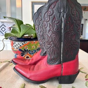 Ariat Red and Black Heeled Boots